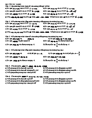 Bài tập Hình học Khối 10